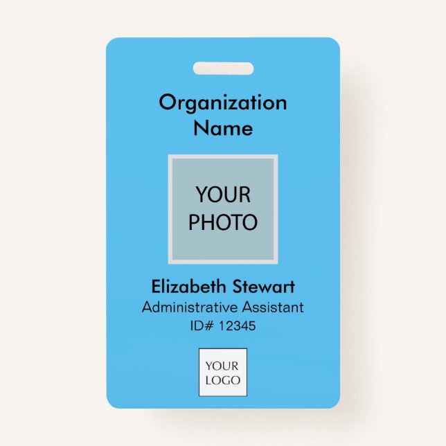 Personalized Employee Photo ID and Logo Badge (Front)