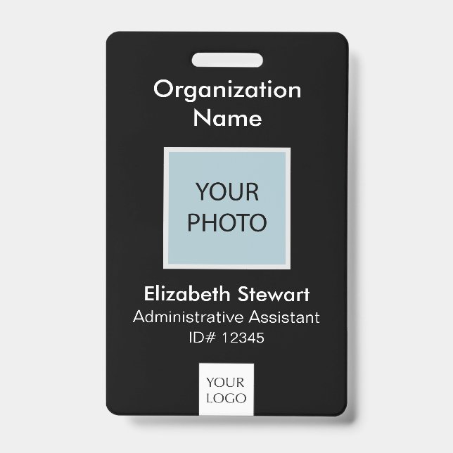 Personalized Employee Photo ID and Logo Badge (Front)