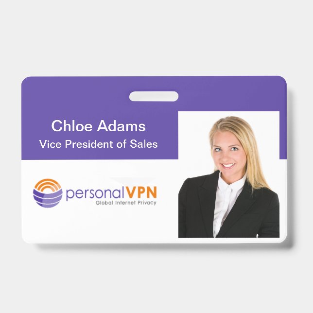 Personalized Employee Photo ID Badge (Front)