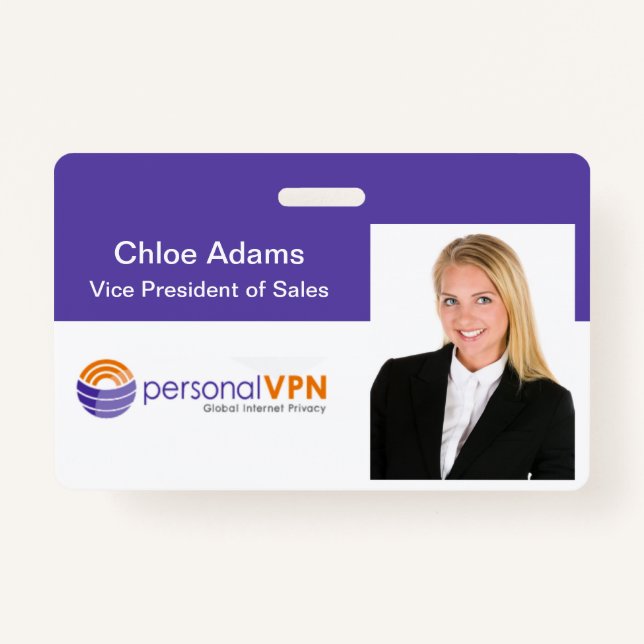 Personalized Employee Photo ID Badge (Front)