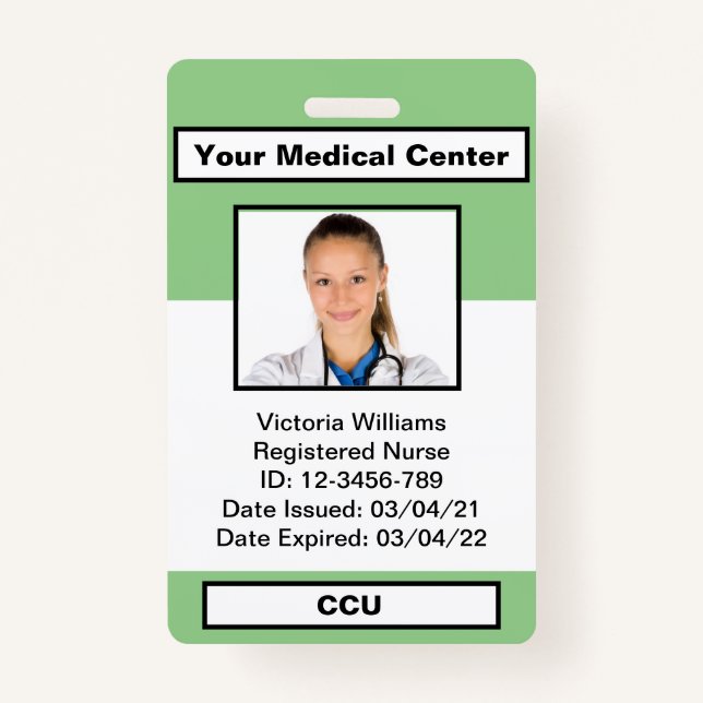 Personalized Employee Photo ID Badge (Front)