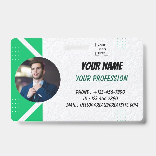 Personalized Employee Photo ID Badge (Front)