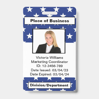 Personalized Employee Photo ID Badge