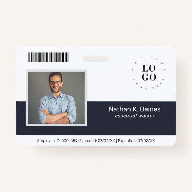 Personalized Employee Photo ID Company Security Badge (Front)