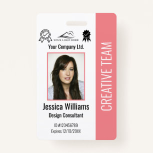 Personalized Employee Photo ID Company Security Badge