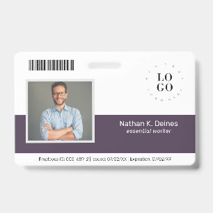 Personalized Employee Photo ID Company Security Badge