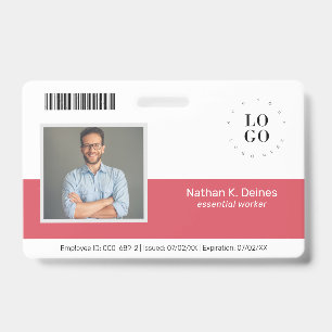 Personalized Employee Photo ID Company Security Badge