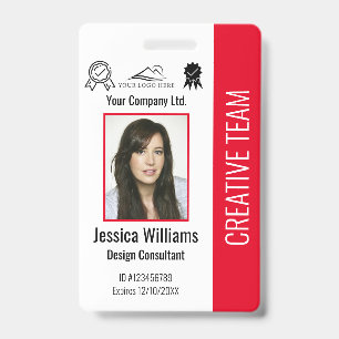 Personalized Employee Photo ID Company Security Badge