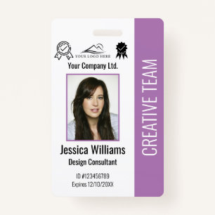 Personalized Employee Photo ID Company Security Badge