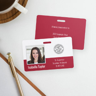 Personalized Employee Photo ID Company Security Badge
