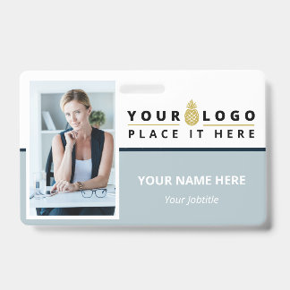 Personalized Employee Photo Logo Barcode ID Badge