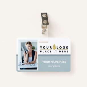 Personalized Employee Photo Logo Barcode ID Badge