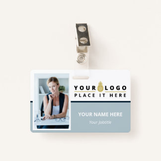Personalized Employee Photo Logo Barcode ID Badge