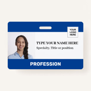 Personalized Employee   Photo Logo Barcode Name Badge
