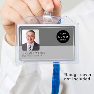 Personalized employee photo logo QR barcode ID Badge