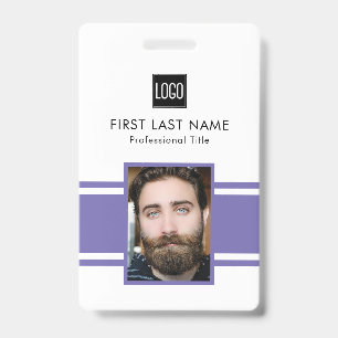 Personalized Employee   Purple Logo Staff Photo Badge