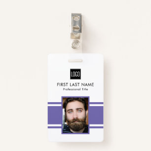 Personalized Employee   Purple Logo Staff Photo Badge