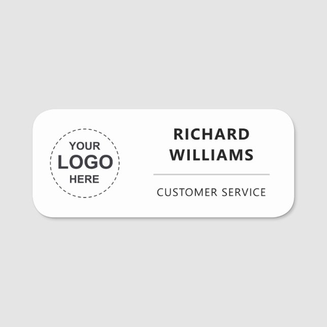 Personalized Employee  with Custom Business Logo Name Tag (Front)