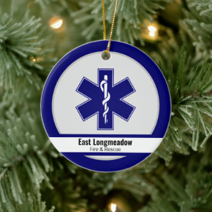 Personalized EMS Star Life Ceramic Ornament