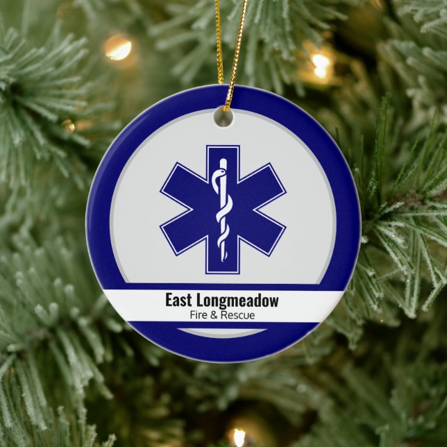Personalized EMS Star Life  Ceramic Ornament (Tree)