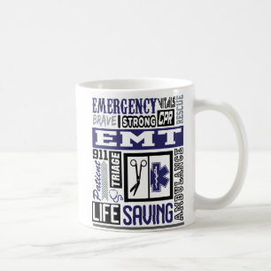 Personalized Emt/Ems SymbolS Words Coffee Mug