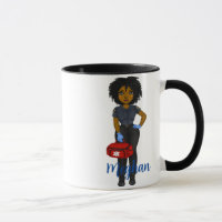 Personalized EMT Fuel Chic Black Woman Coffee