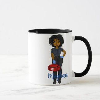 Personalized EMT Fuel Chic Black Woman Coffee Mug