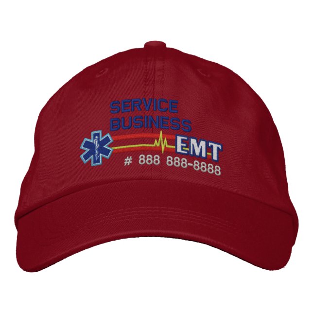Personalized EMT Paramedic Star of Life Embroidered Hat (Front)