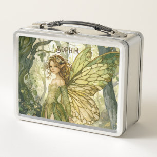 Personalized Enchanted Forest Fairy Metal Lunch Box