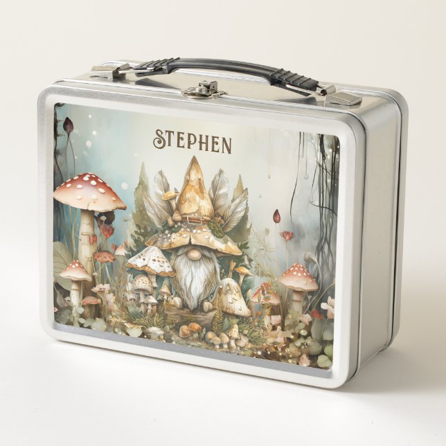 Personalized Enchanted Forest Fantasy Metal Lunch Box (Front)