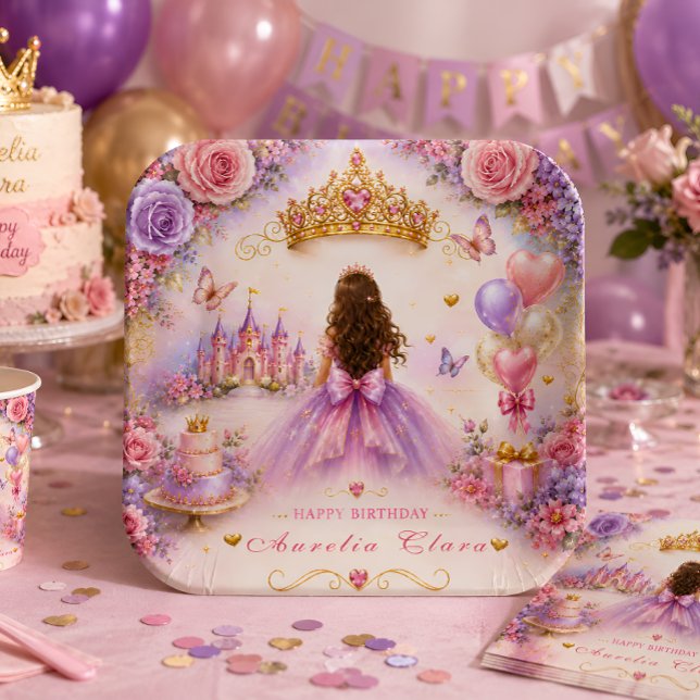 Personalized Enchanted Princess Birthday  Paper Plate (Creator Uploaded)