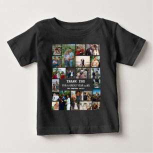 Personalized End Of Year Family 22 Photo Collage Baby T-Shirt