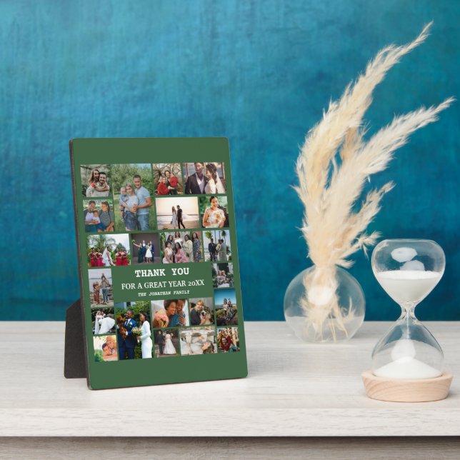 Personalized End Of Year Family 22 Photo Collage Plaque (Side)