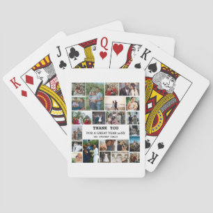 Personalized End Of Year Family 22 Photo Collage Playing Cards