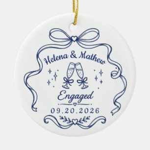 Personalized Engaged Couple Christmas Ornament