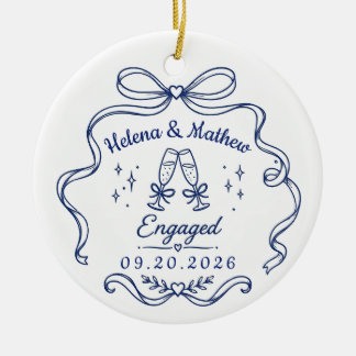 Personalized Engaged Couple Christmas Ornament