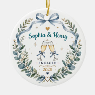 Personalized Engagement Christmas Ornament