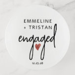 Personalized Engagement Gift Little Red Heart Trinket Trays<br><div class="desc">A simple modern engagement gift trinket tray for your rings. Modern handwritten style type with little red heart.</div>