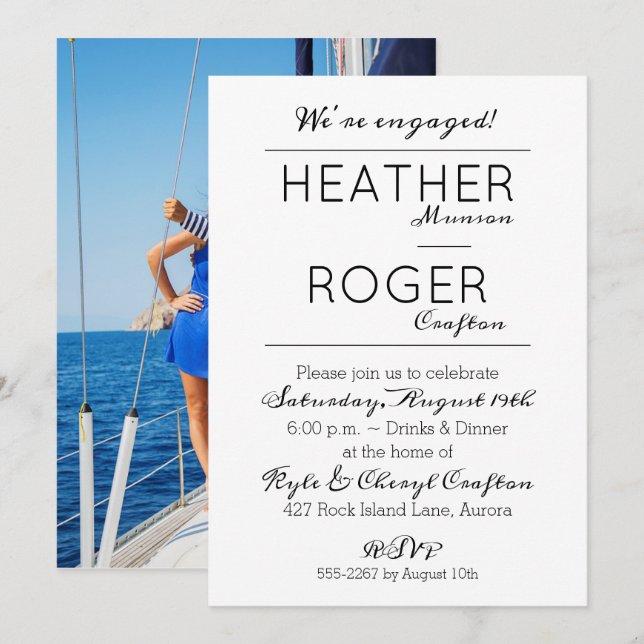 Personalized ENGAGEMENT PARTY Invites | Add PHOTO (Front/Back)
