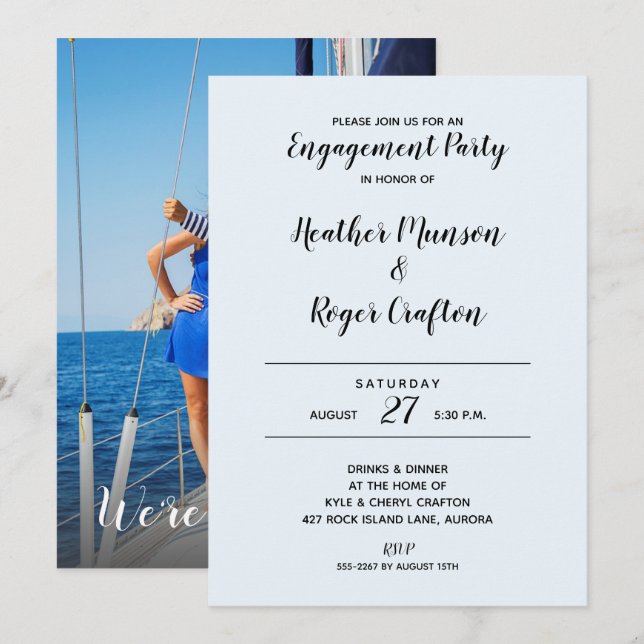 Personalized ENGAGEMENT PARTY Invites | Add PHOTO (Front/Back)