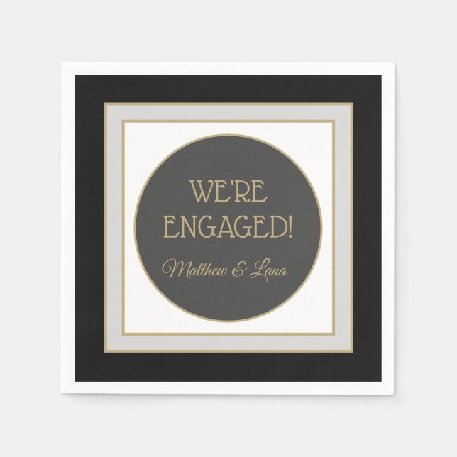 Personalized engagement party  napkin (Front)