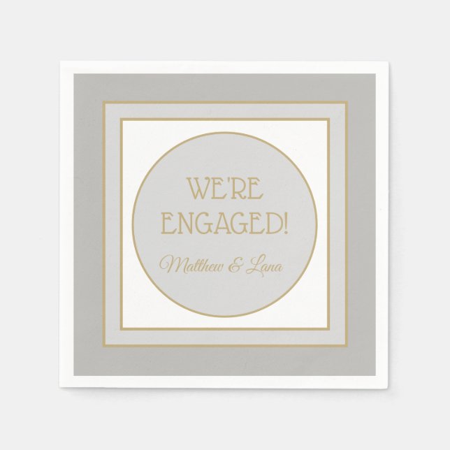 Personalized engagement party  napkin (Front)