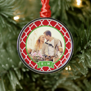 Personalized Engagement Photo Monogram Ornament