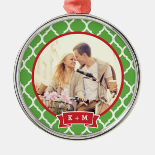 Personalized Engagement Photo Monogram Ornament