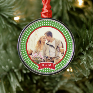 Personalized Engagement Photo Monogram Ornament