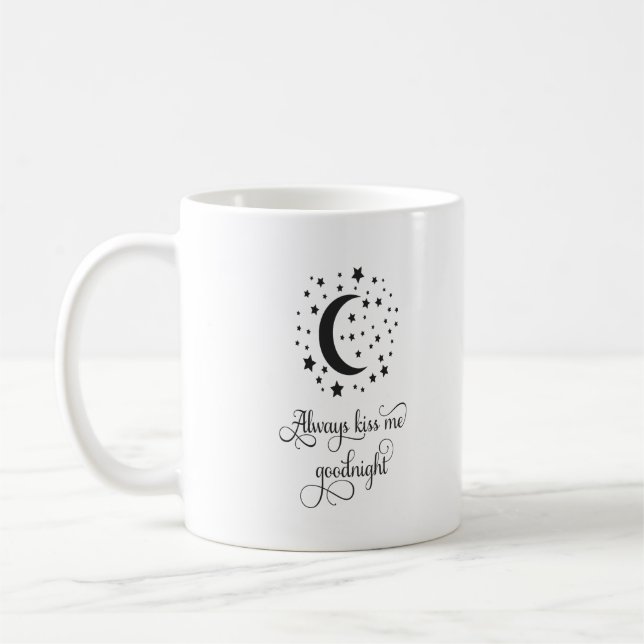 Personalized Engagement Wedding Always Kiss me Coffee Mug (Left)