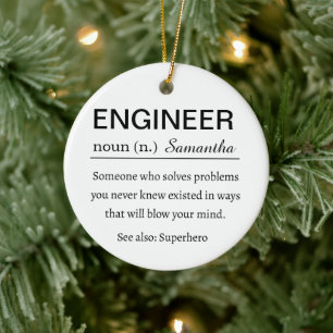 Personalized Engineer Definition Funny  Ceramic Ornament
