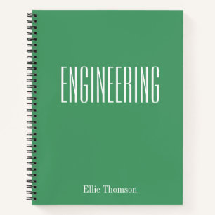 Personalized Engineering Graph Paper Green Name Notebook