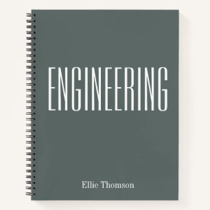 Personalized Engineering Graph Paper Simple Grey Notebook