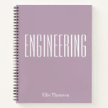 Personalized Engineering Graph Paper Simple Lilac Notebook<br><div class="desc">A cute,  trendy notebook to take to engineering class or for homework with a simple,  minimalist cover in pretty lilac and space for the school subject and your name to be personalized.</div>